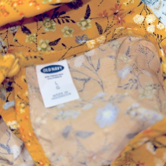 Old Navy Mustard Floral Dress size large - Picture 5 of 7